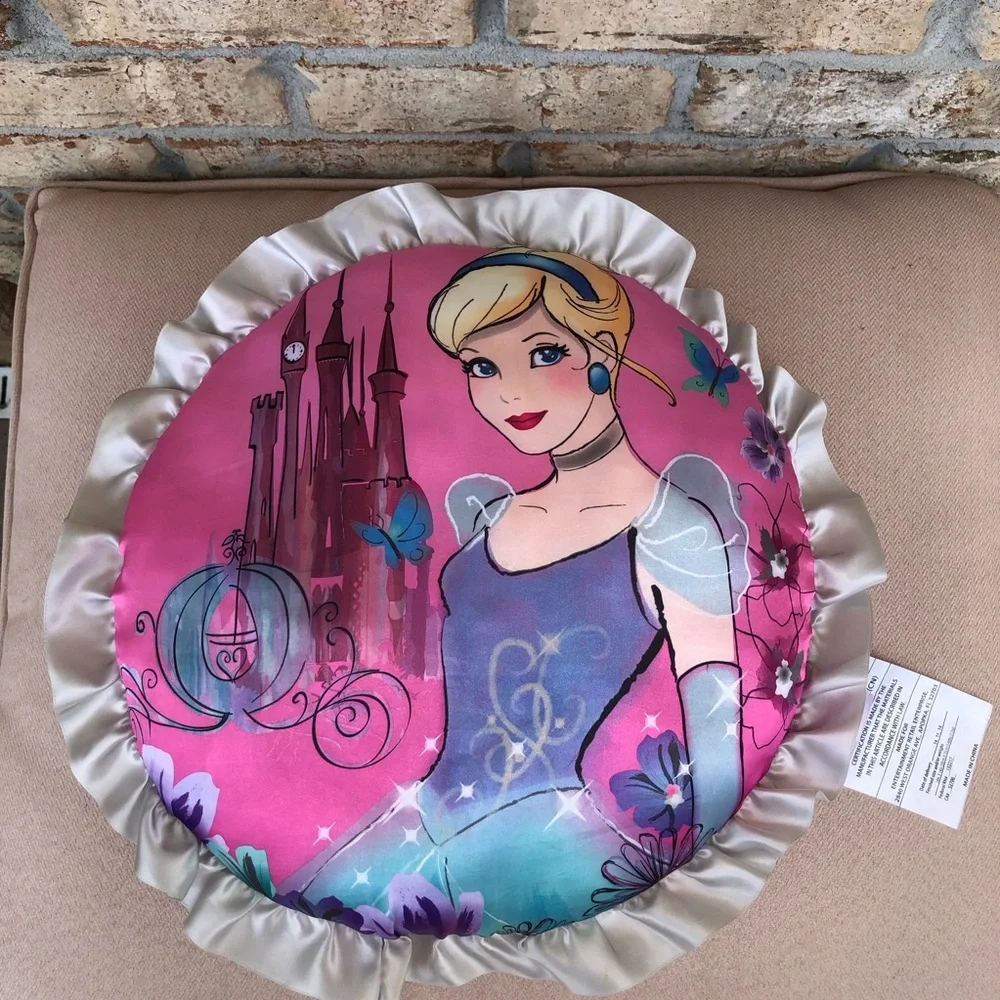 Disney Princess Cinderella Set Of 2 Pink Purple Decorative Throw Pillows
